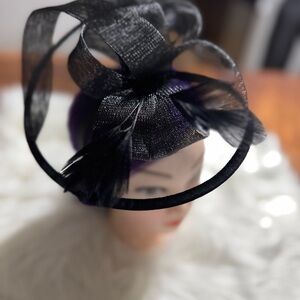 Elegant Black Fascinator, New